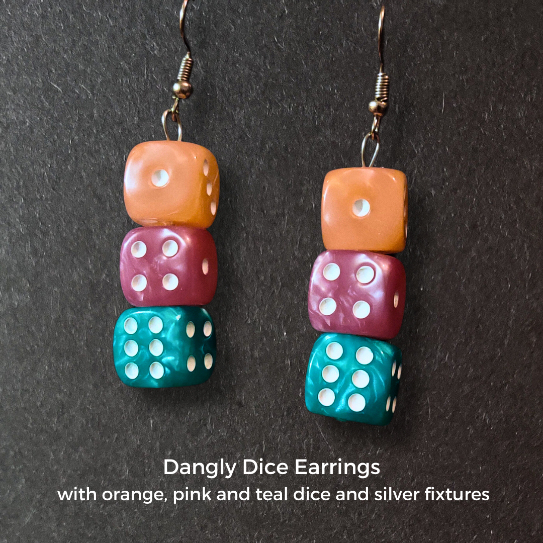 Dangly Dice Earrings (3 Dice)