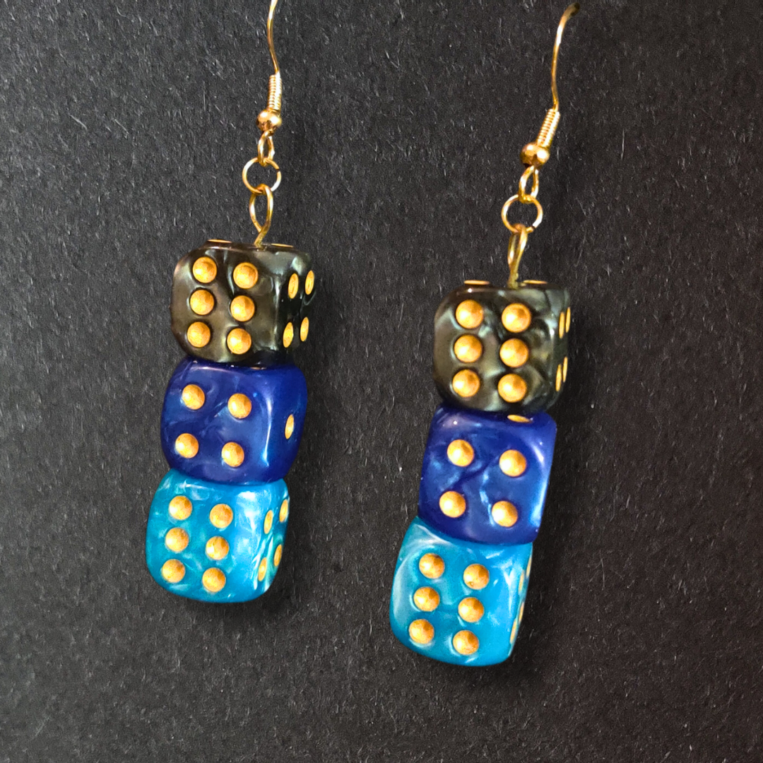 Dangly Dice Earrings (3 Dice)